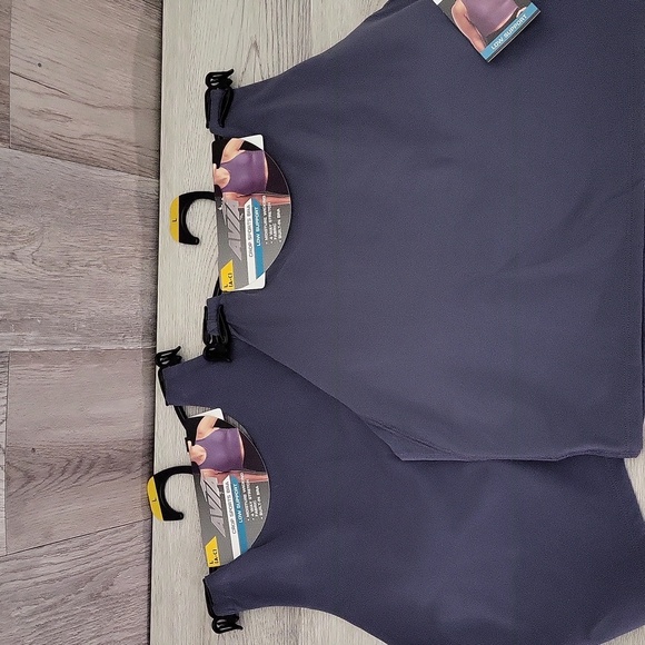 🛍Avia Womens L Cropped Sports Bra Blue Grey Low Support Stretch 2 Pack NEW - Picture 3 of 10